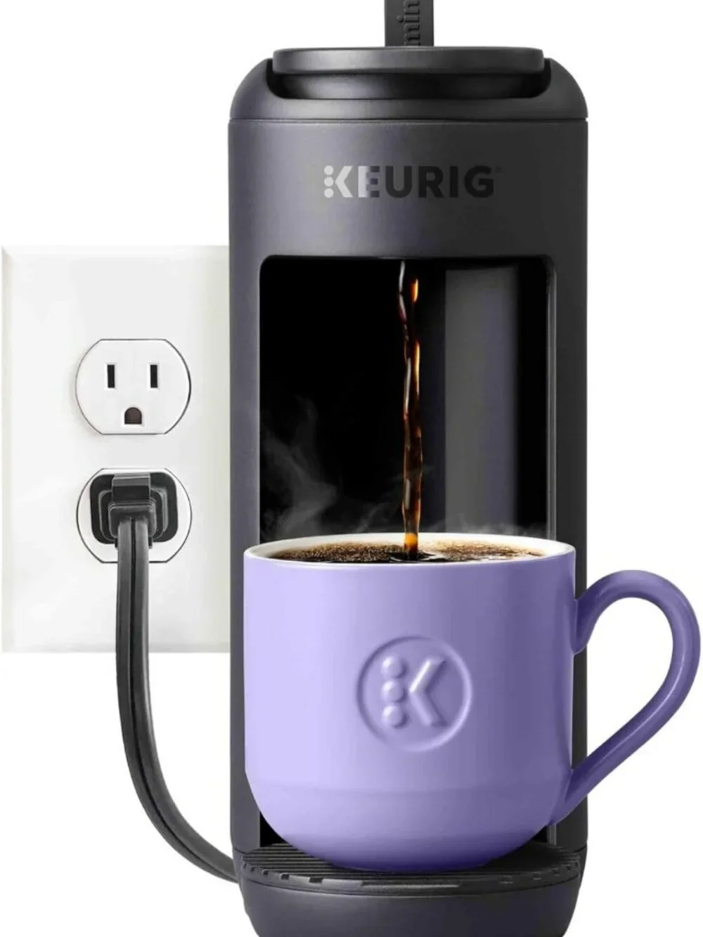 Compact Single Serve Coffee Maker - Brews 12 oz, Portable for Dorms & Offices